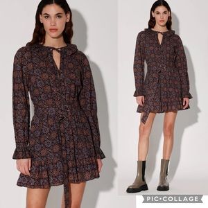 NWT WALKER BAKER Cassie Mosaic Belted Dress